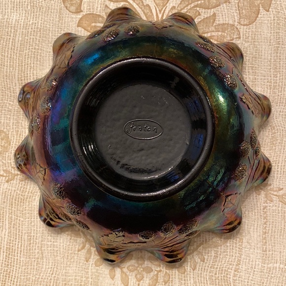 🖤 Vintage Fenton Black Amethyst Carnival Glass Bowl - Picture 4 of 6
